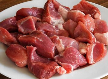 Rohe Schweinefleischstücke
