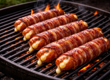 Berner Würstchen auf dem Grill.
